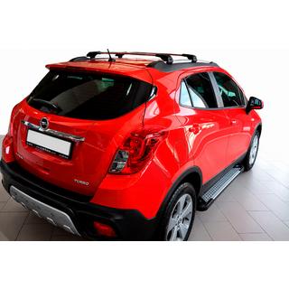 Боковые пороги Allmond Grey (2 шт., алюминий) Opel Mokka 2012-2021 гг. фото 1
