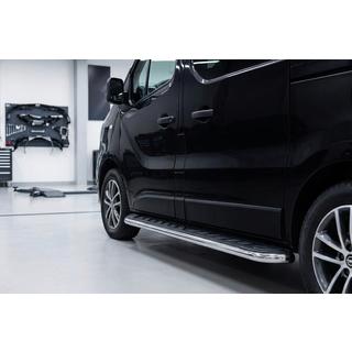 Боковые Подножки Maydos V1 (2 шт., Алюминий и Нержавейка) Opel Vivaro 2001–2015 гг. фото 1