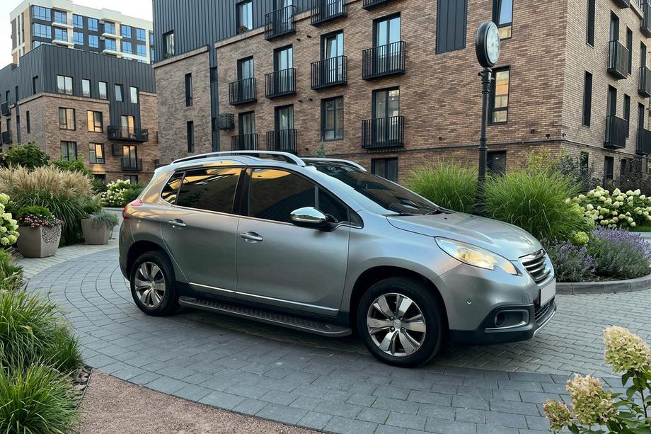 Peugeot 2008 2013-2019 гг. Боковые Подножки Allmond Black (2 шт., Алюминий) Image