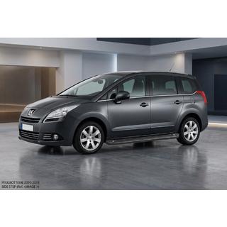 Боковые Подножки Allmond Black (2 шт., Алюминий) Peugeot 5008 2009-2016 гг. фото 1