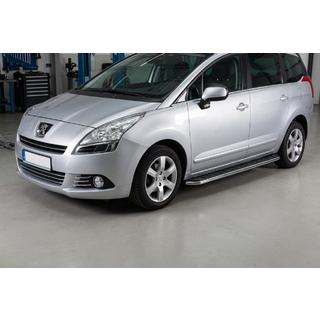 Боковые Подножки Maydos V1 (2 шт., Алюминий и Нержавейка) Peugeot 5008 2009-2016 гг. фото 1