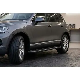 Боковые пороги Bosphorus Black (2 шт., алюминий) Porsche Cayenne 2003–2010 гг. фото 1