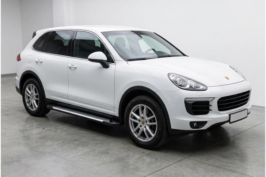 Porsche Cayenne 2010-2017 гг. Боковые Подножки Line (2 шт., Алюминий) Image