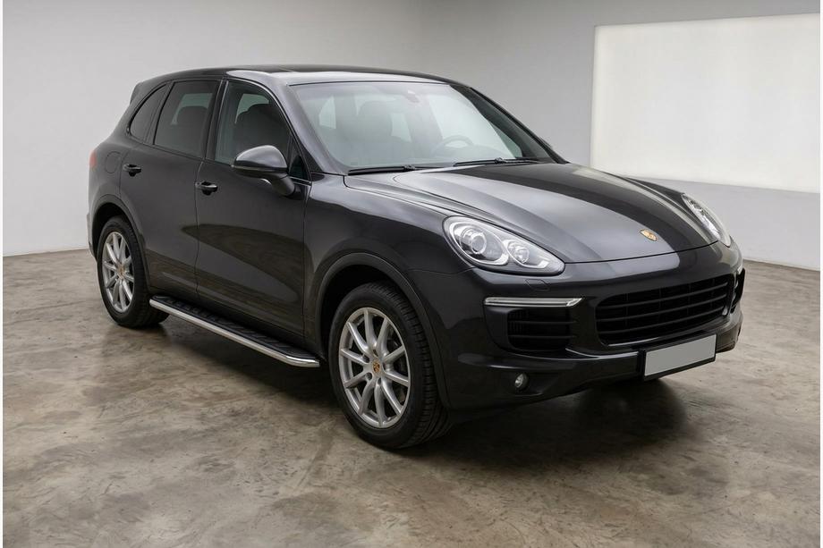 Porsche Cayenne 2010-2017 гг. Боковые Подножки Maydos V1 (2 шт., Алюминий и Нержавейка) Image