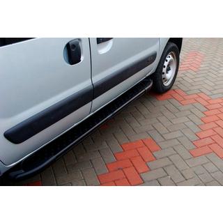 Боковые Подножки Allmond Black (2 шт., Алюминий) Renault Kangoo 1998-2008 гг. фото 1