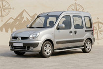 Renault Kangoo 1998-2008 гг. Боковые Подножки Tayga Grey (2 шт., Алюминий) фото 1