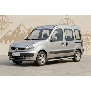 Боковые Подножки Tayga Grey (2 шт., Алюминий) Renault Kangoo 1998-2008 гг. фото 1