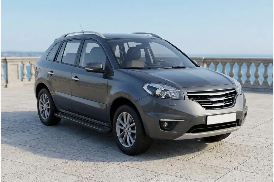 Renault Koleos 2008-2016 гг. Боковые Подножки Allmond Black (2 шт., Алюминий) Image