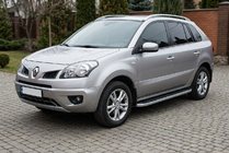 Renault Koleos 2008-2016 гг. Боковые Подножки Tayga Grey (2 шт., Алюминий) фото 1
