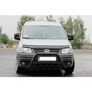 Кенгурятник WT004 Black (нерж) Volkswagen Caddy 2004-2010 гг. фото 2