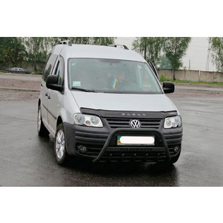 Кенгурятник WT004 Black (нерж) Volkswagen Caddy 2004-2010 гг. фото 4