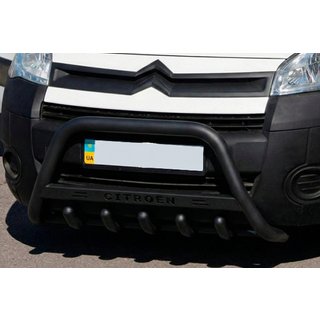 Кенгурятник WT004 Black (нерж) Citroen Berlingo 2008-2018 гг. фото 1
