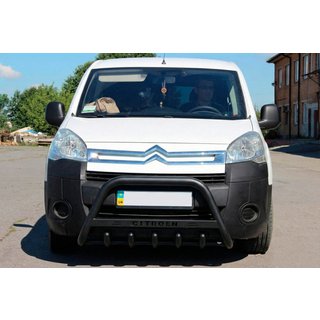 Кенгурятник WT004 Black (нерж) Citroen Berlingo 2008-2018 гг. фото 2