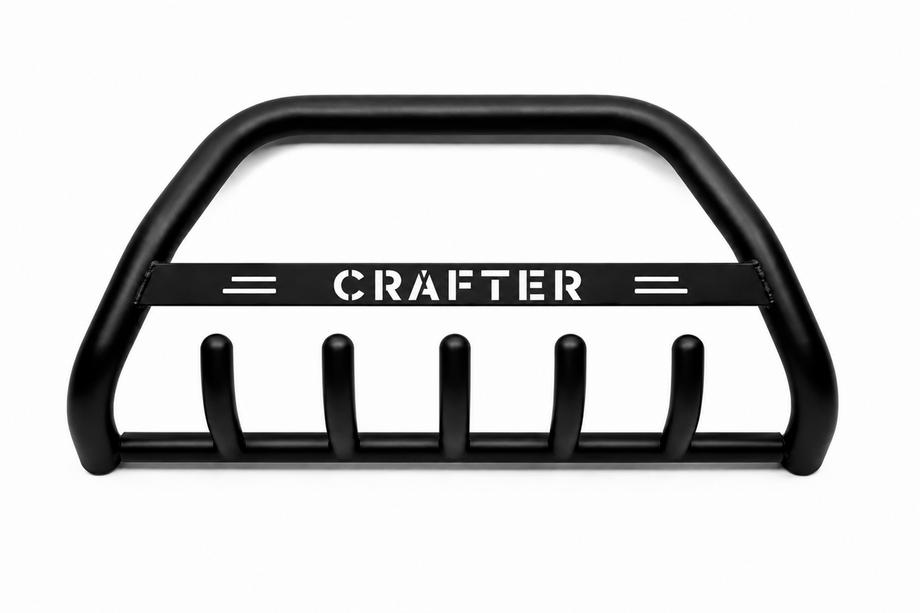 Volkswagen Crafter 2006-2016 гг. Кенгурятник WT004 Black (нерж) Image