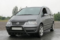 Volkswagen Sharan 1995-2010 гг. Кенгурятник WT004 Black (нерж) фото 3