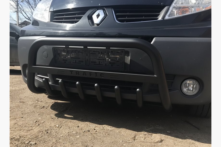 Renault Trafic 2001–2015 гг. Кенгурятник WT004 Black (нерж.) Фото 6