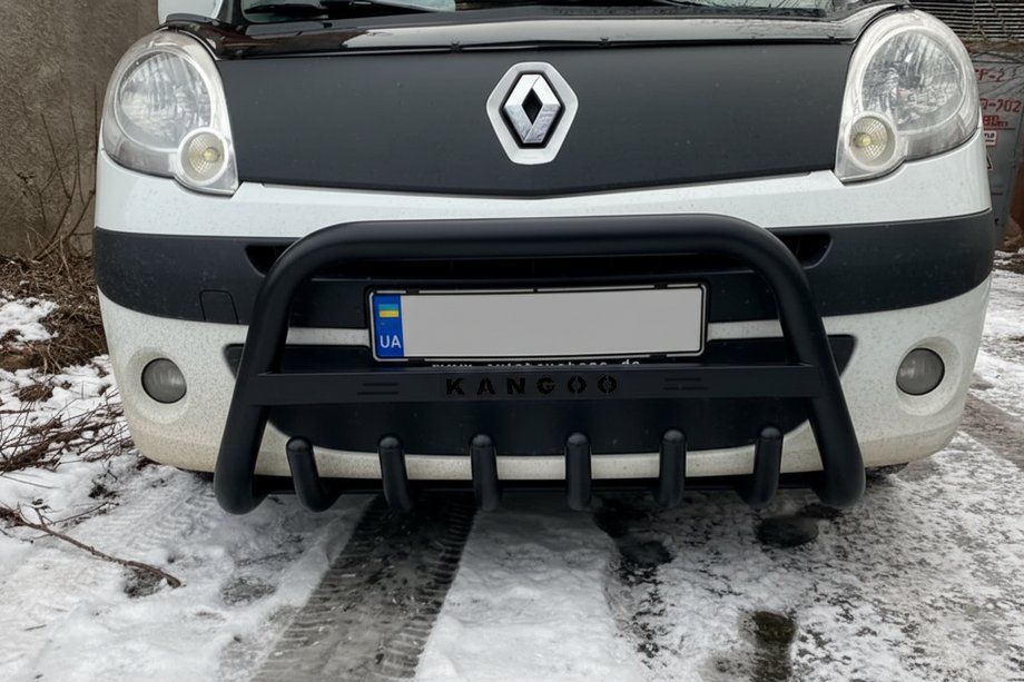 Renault Kangoo 2008–2020 гг. Кенгурятник WT004 Black (нерж) Image