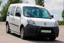 Renault Kangoo 2008–2020 гг. Передний силовой бампер WT003 Черный Нержавейка фото 1