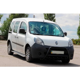 Передний силовой бампер WT003 Черный Нержавейка Renault Kangoo 2008–2020 гг. фото 1