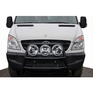 Кенгурятник высокий WT018 Black (нерж.) Mercedes Sprinter W906 2006–2018 гг. фото 1