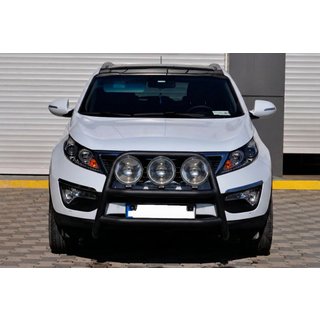 Кенгурятник WT018 Black (нерж.) Kia Sportage 2010-2015 гг. фото 1