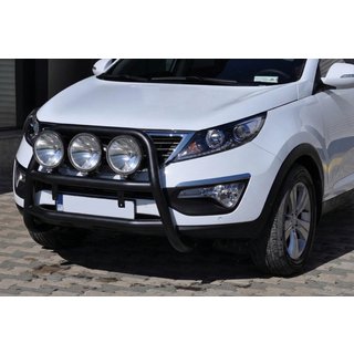 Кенгурятник WT018 Black (нерж.) Kia Sportage 2010-2015 гг. фото 3