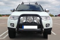Mitsubishi L200 2006-2015 гг. Кенгурятник WT018 Black (нерж.) фото 2