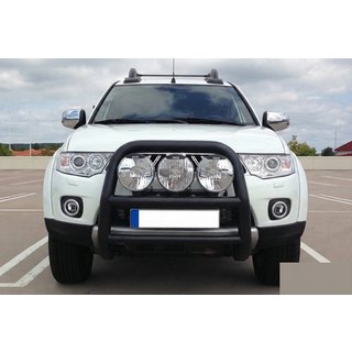 Кенгурятник WT018 Black (нерж.) Mitsubishi L200 2006-2015 гг. фото 2