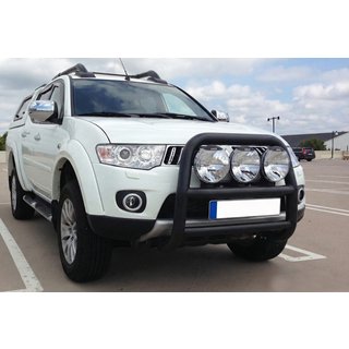 Кенгурятник WT018 Black (нерж.) Mitsubishi L200 2006-2015 гг. фото 1