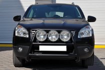 Nissan Qashqai 2010-2014 гг. Кенгурятник WT018 Black (нерж.) фото 1