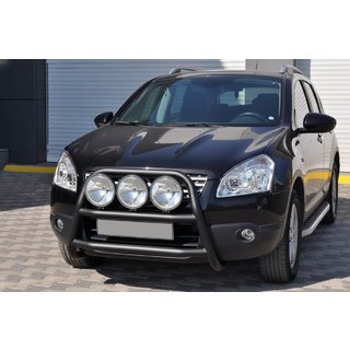 Кенгурятник WT018 Black (нерж.) Nissan Qashqai 2010-2014 гг. фото 2