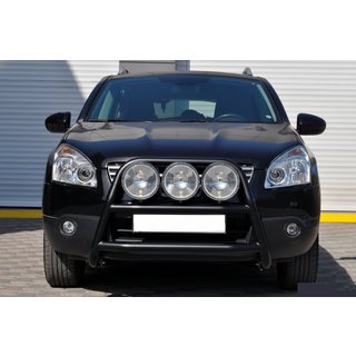 Кенгурятник WT018 Black (нерж.) Nissan Qashqai 2010-2014 гг. фото 1