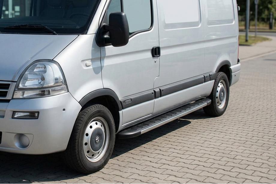 Renault Master 1998-2010 гг. Боковые Подножки Duru (2 шт., Алюминий) Image