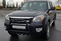 Ford Ranger 2007-2011 гг. Кенгурятник QT008 Black (нерж) фото 1
