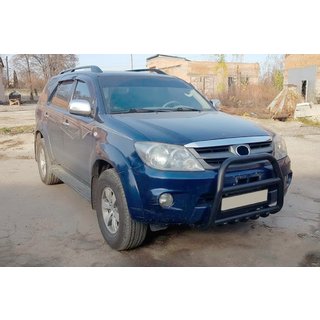 Кенгурятник F12-11 Black (нерж) Toyota Fortuner 2006-2015 гг. фото 2