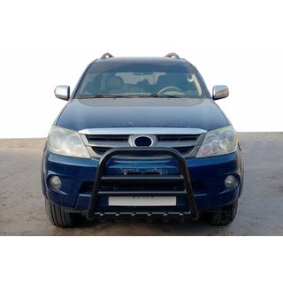 Кенгурятник F12-11 Black (нерж) Toyota Fortuner 2006-2015 гг. фото 3