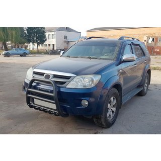 Кенгурятник F12-11 Black (нерж) Toyota Fortuner 2006-2015 гг. фото 1