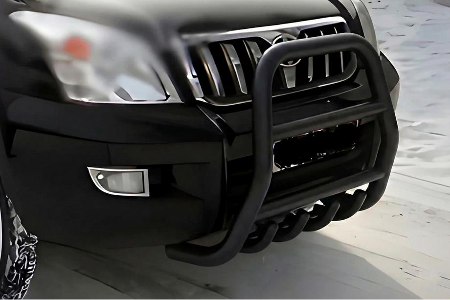 Toyota Land Cruiser Prado 120 2002-2009 гг. Кенгурятник высокий Black (нерж) Image