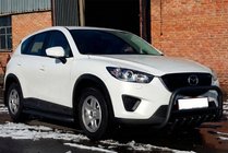 Mazda CX-5 2012-2017 гг. Передняя защита WT021 Black (нерж.) фото 1