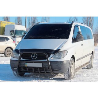 Кенгурятник XL-WT025 Black (нерж.) Mercedes Vito W639 2004-2014 гг. фото 3