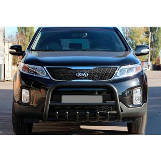 Кенгурятник WT021 Black (нерж.) Kia Sorento II XM 2009-2014 гг. фото 2