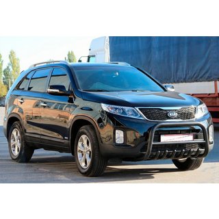Кенгурятник WT021 Black (нерж.) Kia Sorento II XM 2009-2014 гг. фото 3