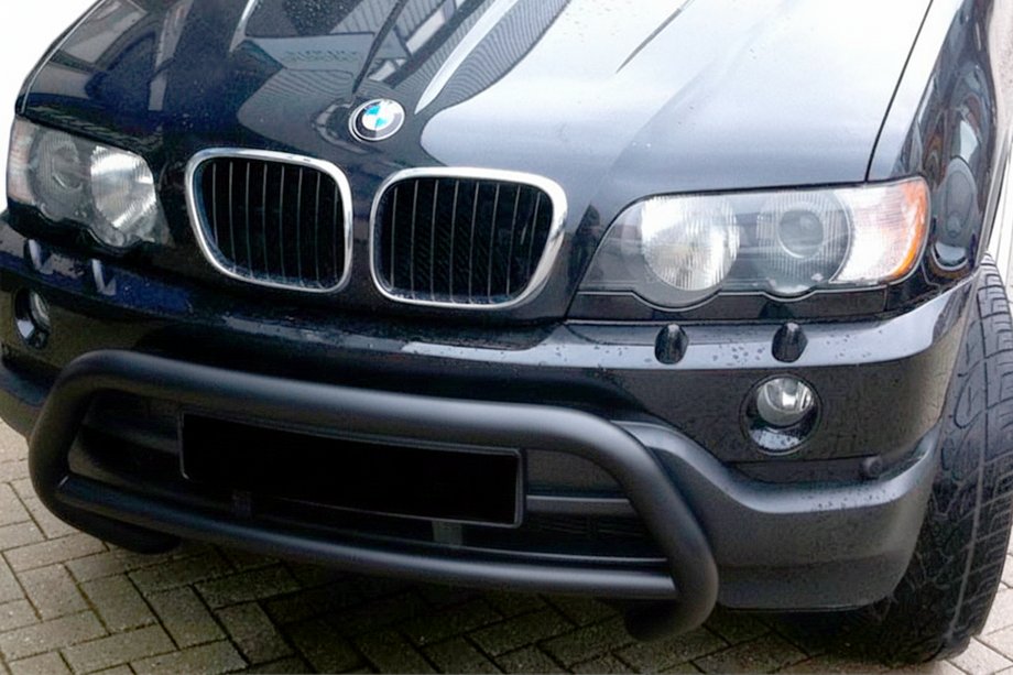 BMW X5 E53 1999–2006 гг. Кенгурятник WT015 Black (нерж) Image