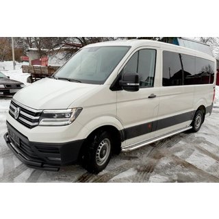 Передняя защита ST085 Black (нерж) Volkswagen Crafter 2016- гг. фото 1
