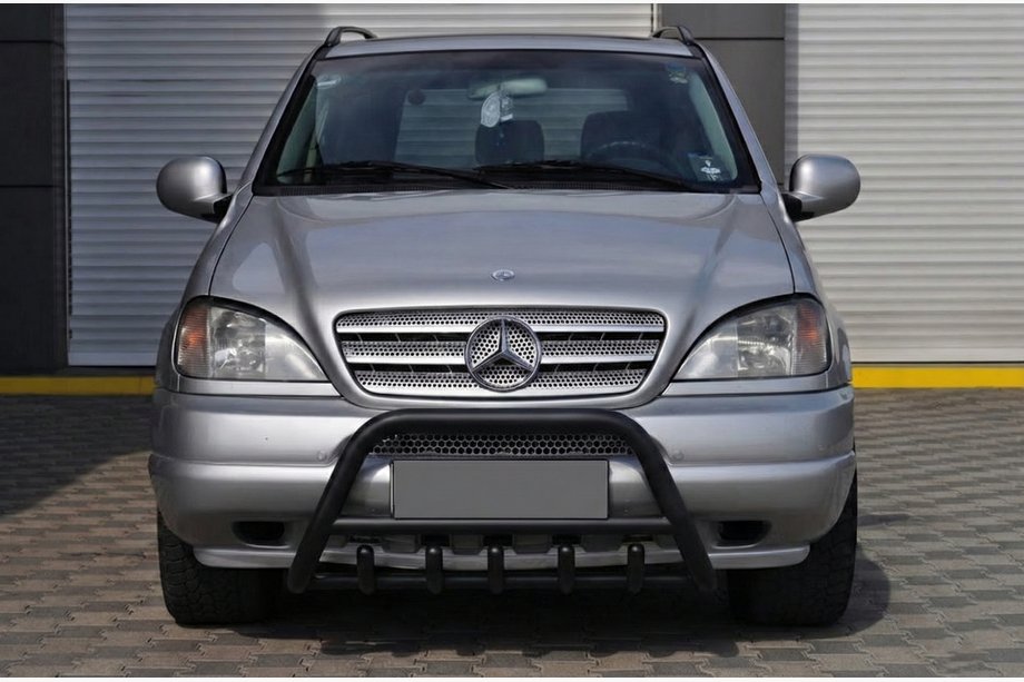 Mercedes ML W163 1997-2005 гг. Кенгурятник Black (нерж.) Фото 4