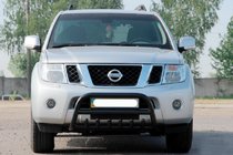 Nissan Pathfinder R51 2005-2014 гг. Кенгурятник WT008 Black (нерж) фото 3