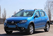 Dacia Sandero 2013-2020 гг. Передняя дуга WT006 Black (нерж.) фото 5