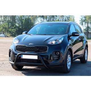 Кенгурятник WT006 Black (нерж) Kia Sportage 2015-2021 гг. фото 3