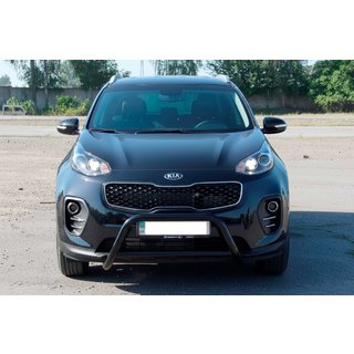 Кенгурятник WT006 Black (нерж) Kia Sportage 2015-2021 гг. фото 1