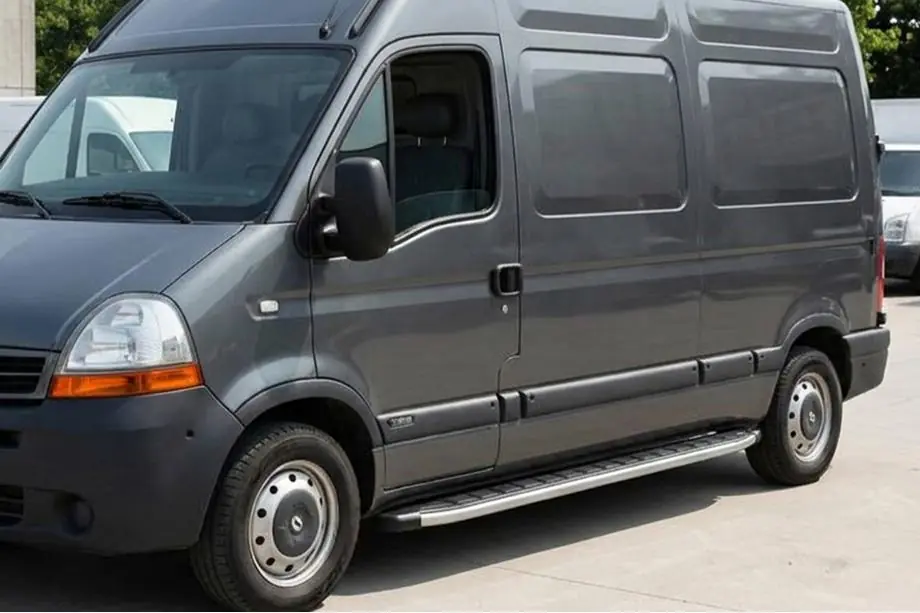 Renault Master 1998-2010 гг. Боковые Подножки Fullmond (2 шт., Алюминий) Image
